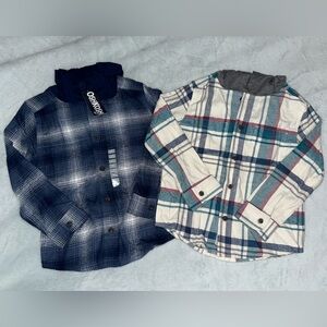OshKosh B'gosh Kids Plaid Button-Down Shirts - Navy and White